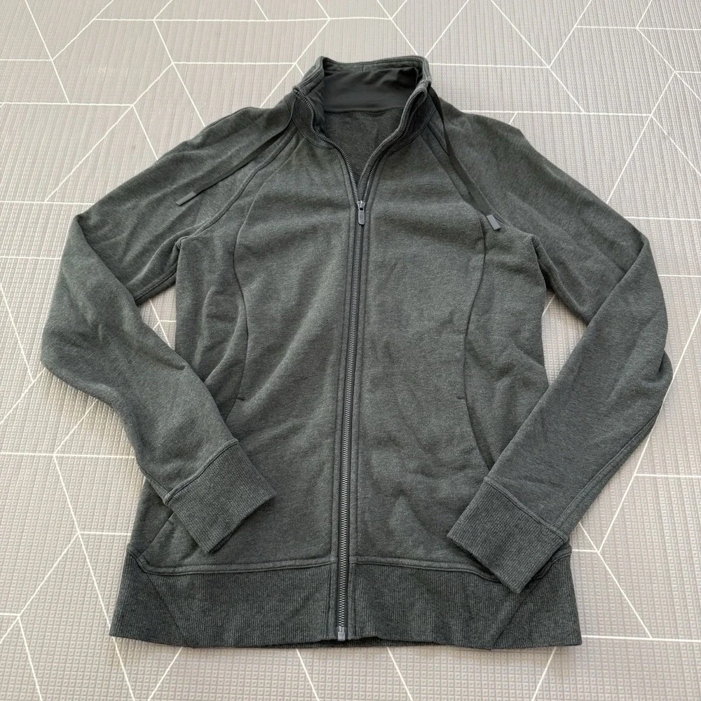 Lululemon Huddle & Hustle Jacket Size 10 Heathered‎ Camo Green LW4AVDS